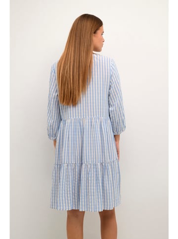 CULTURE Jurk "Noor" lichtblauw/wit
