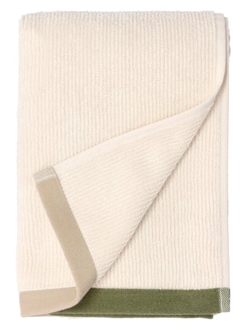 SÖDAHL Handdoek "Contrast" crème/olijfgroen - (L)100 x (B)50 cm