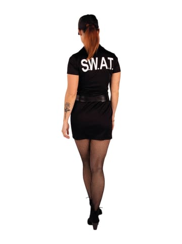 Carnival Party 3-delig kostuum "Swat Lady" zwart