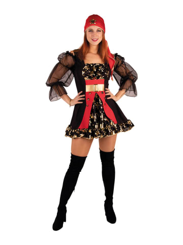 Rubie`s 2-delig kostuum "Piraat Grace" zwart/rood