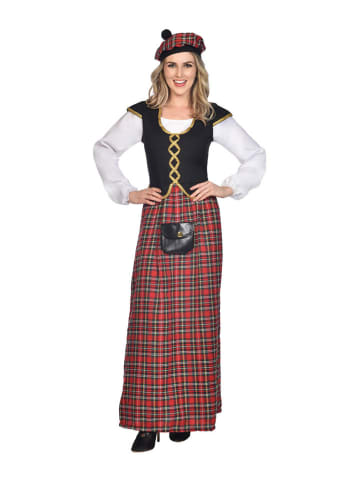 amscan 2-częściowy kostium "Scottish Lady" w kolorze czarno-czerwono-białym