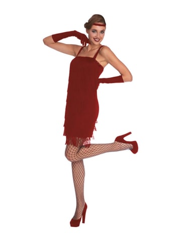 amscan 3-częściowy kostium "Red Flapper Dress" w kolorze czerwonym
