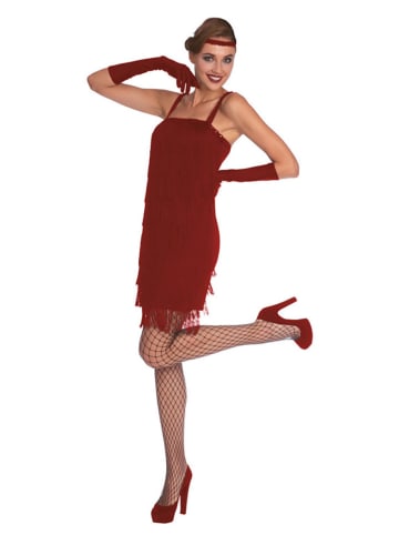 amscan 3-częściowy kostium "Red Flapper Dress" w kolorze czerwonym