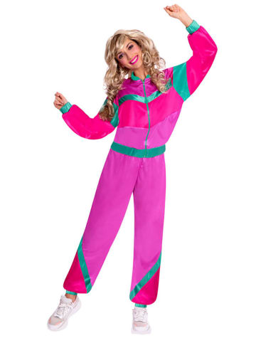 amscan 2-delig kostuum "Jogging Suit" paars/roze