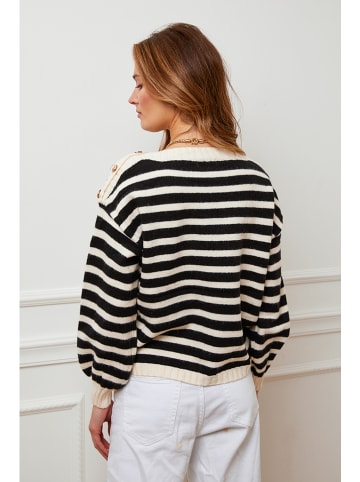 Plume Sweter "Jalove" w kolorze kremowo-czarnym