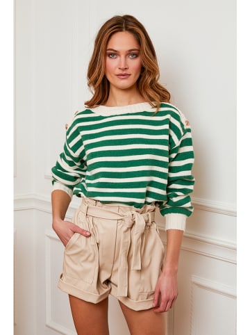 Plume Pullover "Jalove" in Grün/ Creme