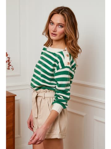Plume Sweter "Jalove" w kolorze kremowo-zielonym
