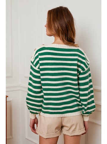 Plume Sweter "Jalove" w kolorze kremowo-zielonym