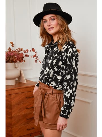 Plume Blouse "Olivier" zwart/ wit