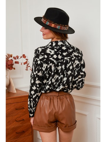 Plume Blouse "Olivier" zwart/ wit