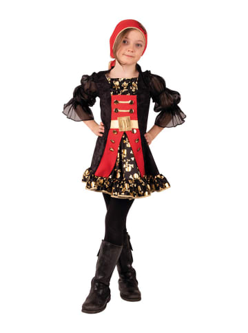 Party x People 2-delige kostuumjurk "Piraat Eliza" zwart/rood
