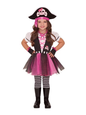 amscan 4-delig kostuum "Dazzling Pirate" zwart/roze