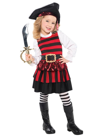 amscan 3-częściowy kostium "Little Lass" w kolorze czarno-czerwono-białym