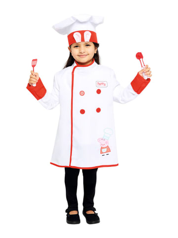 amscan 5-częściowy kostium "Peppa Chef" w kolorze biało-czerwonym