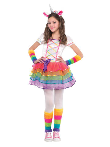 amscan 4-delig kostuum "Rainbow Unicorn" meerkleurig