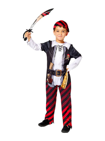 amscan 2tlg. Kostüm "Sustainable Pirate Boy" in Schwarz/ Rot