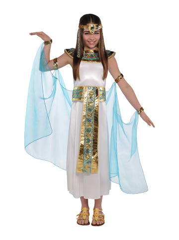 amscan 4-delig kostuum "Cleopatra" wit/goudkleurig/lichtblauw