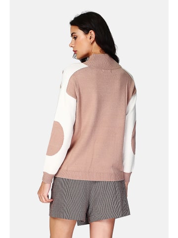 ASSUILI Sweter w kolorze beżowo-białym