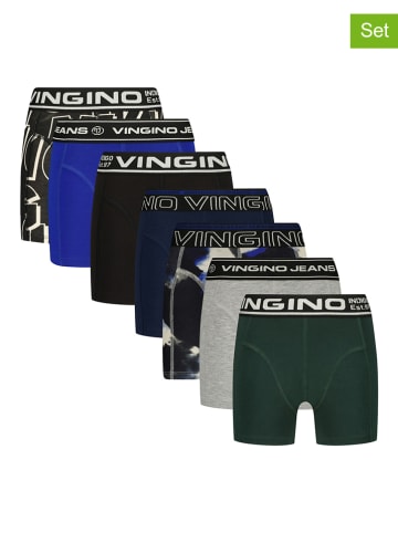 Vingino 7er-Set: Boxershorts in Blau/ Schwarz/ Grün