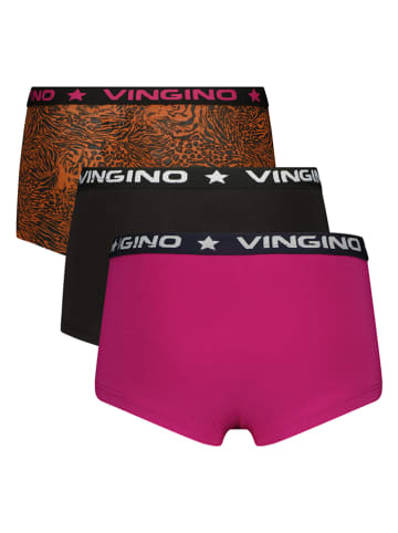Vingino 3er-Set: Boxershorts in Braun/ Pink/ Schwarz