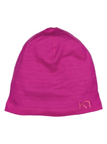 KARI TRAA Czapka beanie w kolorze fuksjowym