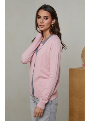 Soft Cashmere 2tlg. Outfit in Rosa/ Hellgrau