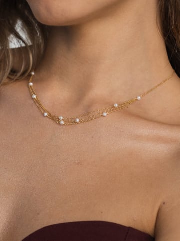 Ania Kruk Vergold. Halskette mit Perlen - (L)41 cm