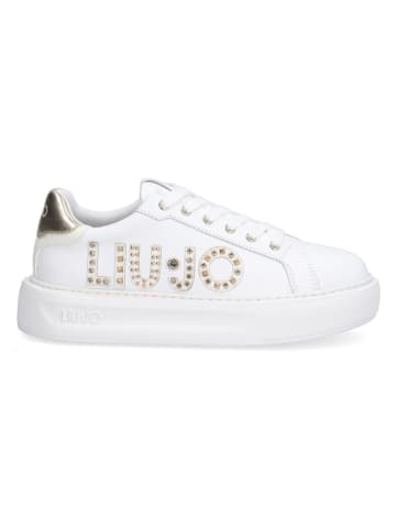 Liu Jo Leder-Sneakers in Weiß/ Gold