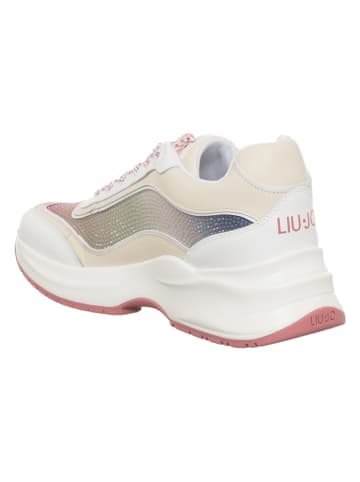 Liu Jo Sneakersy w kolorze biało-beżowo-różowym
