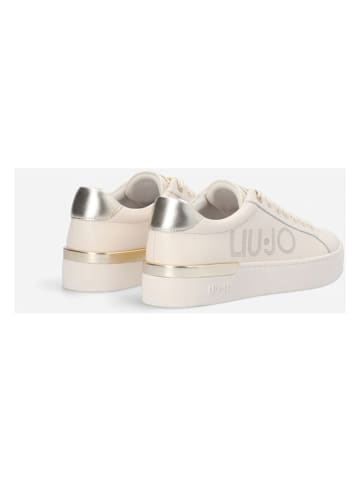 Liu Jo Leder-Sneakers in Creme/ Gold
