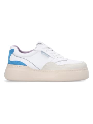 Liu Jo Skórzane sneakersy w kolorze biało-niebieskim