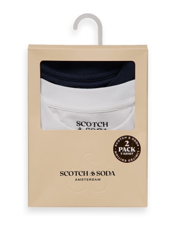Scotch & Soda Koszulki (2 szt.) w kolorze biało-granatowym