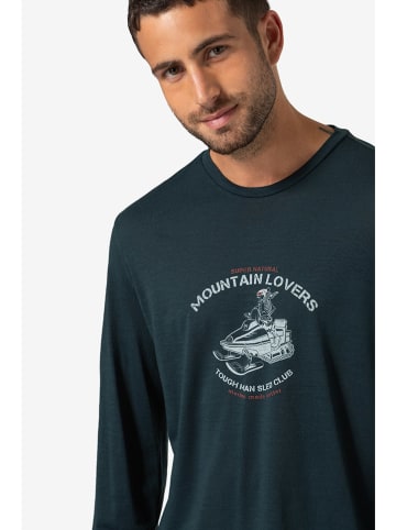 super.natural Longsleeve "Sled Club" in Dunkelblau