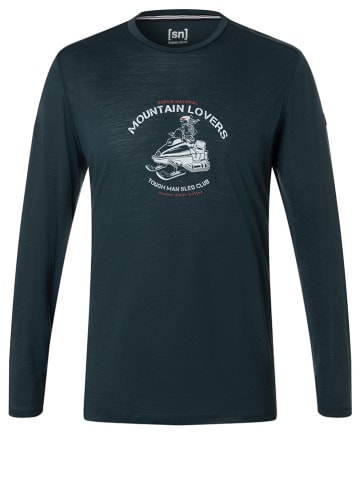 super.natural Longsleeve "Sled Club" in Dunkelblau