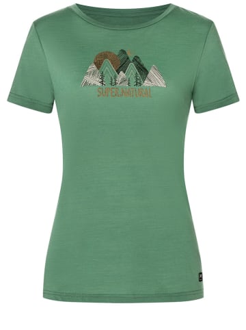 super.natural Koszulka "Triangle Hill" w kolorze zielonym
