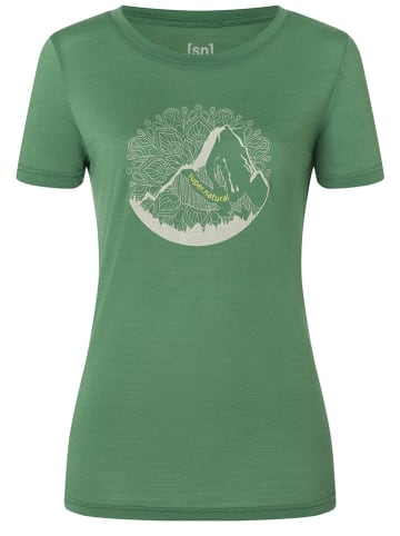 super.natural Koszulka "Mountain Mandala" w kolorze zielonym