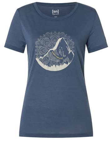 super.natural Shirt "Mountain Mandala" blauw