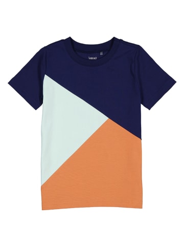 lamino Shirt in Dunkelblau/ Türkis/ Orange