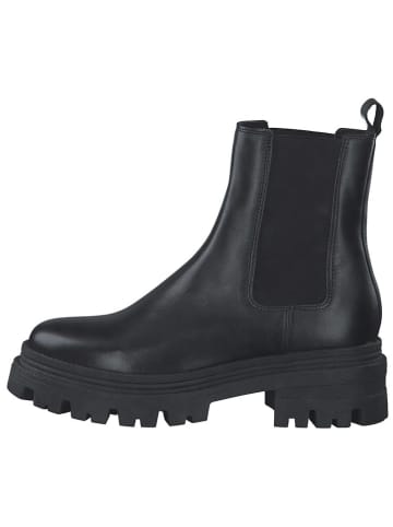 Tamaris Leder-Chelsea-Boots in Schwarz