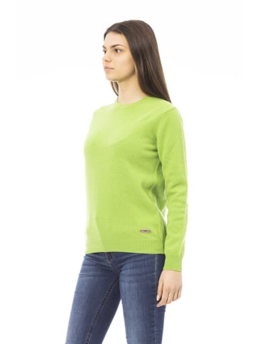 Baldinini Trend Wełniany sweter w kolorze zielonym