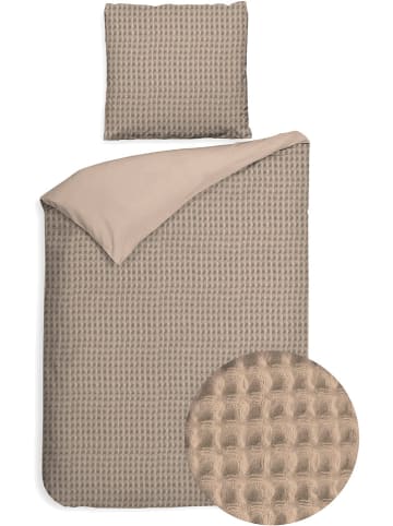 Heckett Lane Perkal-Bettwäsche-Set "Vafala" in Beige