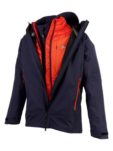 Ande 2-delige functionele jas "Eiger" donkerblauw/rood