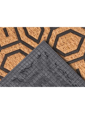 Hanse Home Kokos-Fußmatte "Diamonds" in Natur/ Schwarz