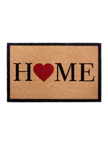 Hanse Home Kokosdeurmat "Heart In Home" naturel/rood/zwart