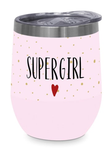ppd Edelstahl-Thermobecher "Supergirl" in Rosa - 350 ml