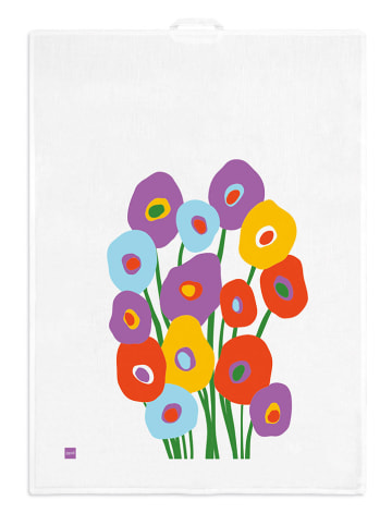 ppd Ścierka "Super Bouquet" w kolorze białym ze wzorem do naczyń - 70 x 50 cm