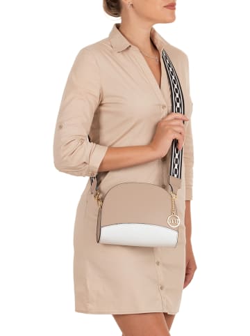 Mia Tomazzi Leder-Umhängetasche "Cassala" in Nude - (B)23 x (H)19 x (T)9 cm
