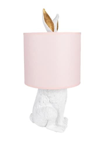Clayre & Eef Lampa stołowa w kolorze biało-jasnoróżowym - 43 x Ø 20 cm