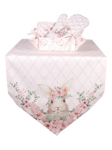 Clayre & Eef Tischläufer in Rosa - (L)160 x (B)50 cm