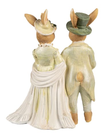 Clayre & Eef Dekofigur "Kaninchen" in Beige - (B)17 x (H)21 x (T)8 cm